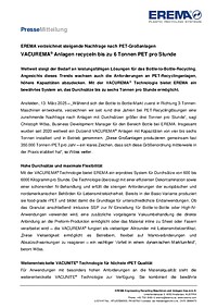 EREMA Pressemitteilung (PDF)